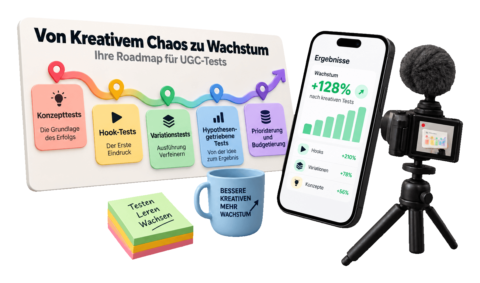 Von Kreativem Chaos zu Wachstum: Ihre Roadmap für UGC-Tests
